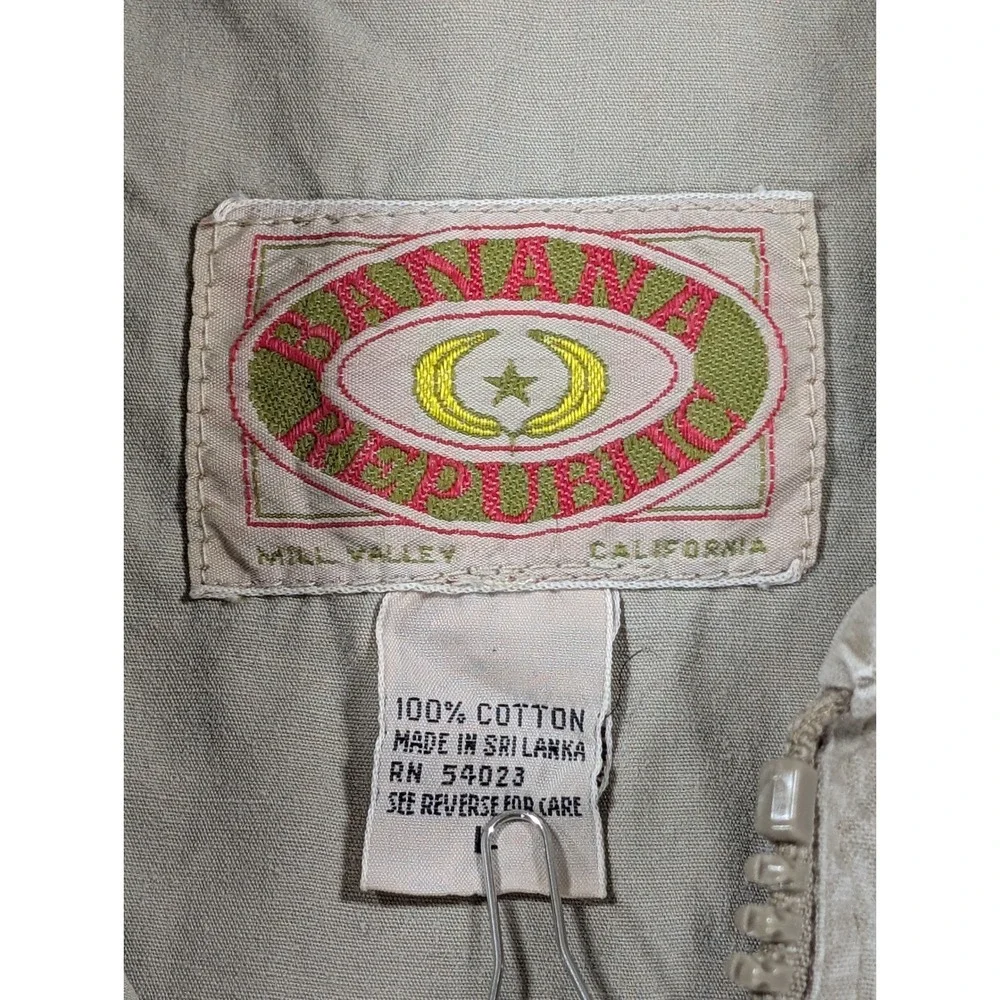 Banana Republic Mill Valley Safari Photojournalist Vest Mens L Tan Vintage‎ 80s
